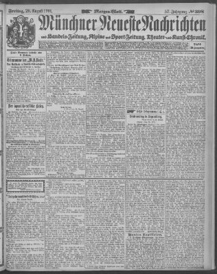 Münchner neueste Nachrichten Freitag 26. August 1904