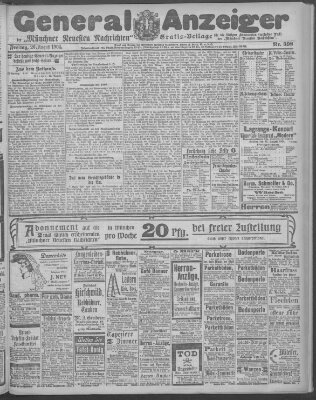 Münchner neueste Nachrichten Freitag 26. August 1904