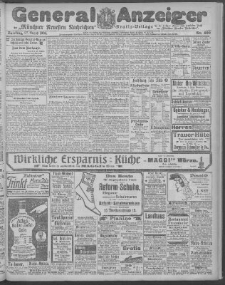 Münchner neueste Nachrichten Samstag 27. August 1904