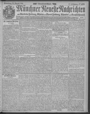 Münchner neueste Nachrichten Dienstag 30. August 1904