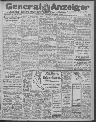 Münchner neueste Nachrichten Mittwoch 31. August 1904