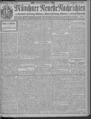 Münchner neueste Nachrichten Samstag 7. Mai 1904