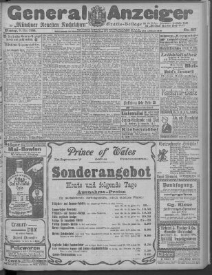 Münchner neueste Nachrichten Monday 9. May 1904