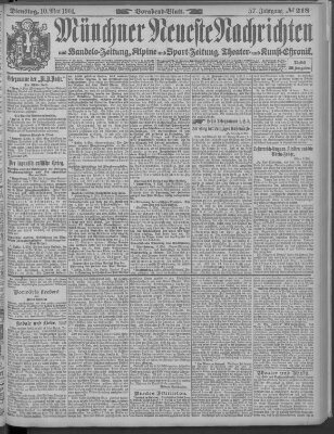 Münchner neueste Nachrichten Dienstag 10. Mai 1904