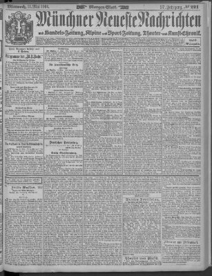 Münchner neueste Nachrichten Mittwoch 11. Mai 1904