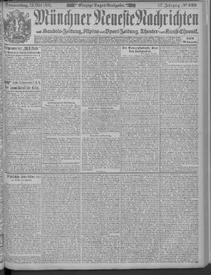 Münchner neueste Nachrichten Donnerstag 12. Mai 1904