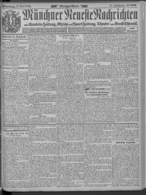 Münchner neueste Nachrichten Dienstag 17. Mai 1904