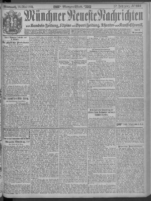 Münchner neueste Nachrichten Mittwoch 18. Mai 1904