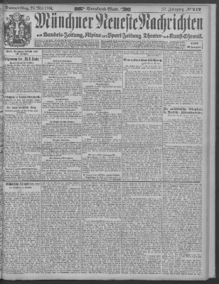 Münchner neueste Nachrichten Donnerstag 26. Mai 1904