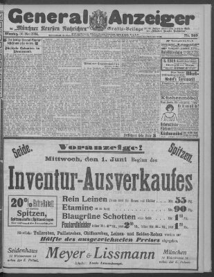 Münchner neueste Nachrichten Montag 30. Mai 1904