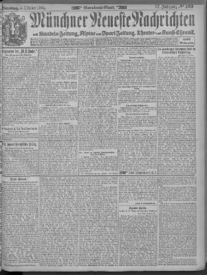 Münchner neueste Nachrichten Dienstag 4. Oktober 1904