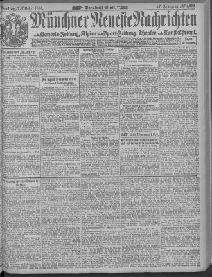 Münchner neueste Nachrichten Freitag 7. Oktober 1904