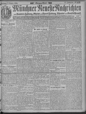 Münchner neueste Nachrichten Freitag 7. Oktober 1904