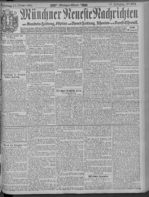 Münchner neueste Nachrichten Samstag 15. Oktober 1904