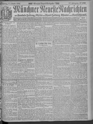 Münchner neueste Nachrichten Montag 17. Oktober 1904