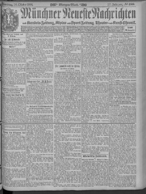 Münchner neueste Nachrichten Dienstag 18. Oktober 1904