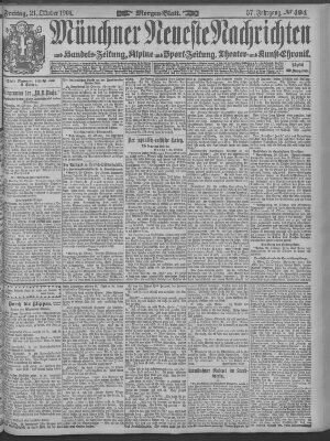 Münchner neueste Nachrichten Freitag 21. Oktober 1904