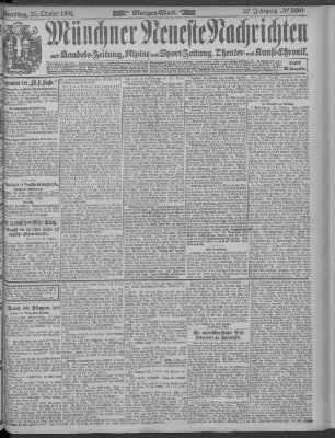 Münchner neueste Nachrichten Dienstag 25. Oktober 1904