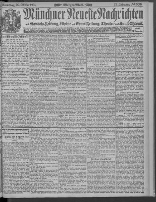 Münchner neueste Nachrichten Samstag 29. Oktober 1904