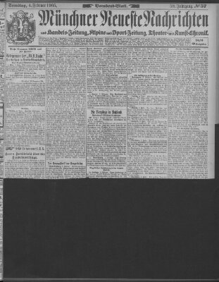 Münchner neueste Nachrichten Samstag 4. Februar 1905