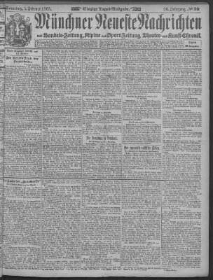 Münchner neueste Nachrichten Sonntag 5. Februar 1905