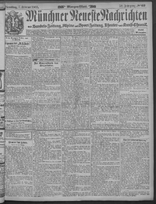 Münchner neueste Nachrichten Dienstag 7. Februar 1905