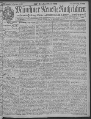 Münchner neueste Nachrichten Mittwoch 8. Februar 1905