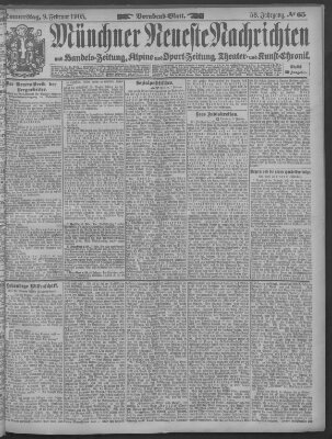 Münchner neueste Nachrichten Donnerstag 9. Februar 1905