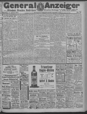 Münchner neueste Nachrichten Samstag 11. Februar 1905