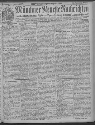 Münchner neueste Nachrichten Sonntag 12. Februar 1905