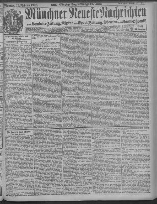 Münchner neueste Nachrichten Montag 13. Februar 1905