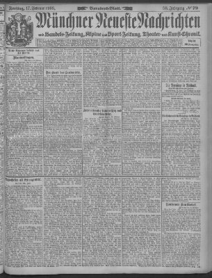 Münchner neueste Nachrichten Freitag 17. Februar 1905