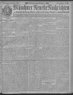 Münchner neueste Nachrichten Sonntag 19. Februar 1905