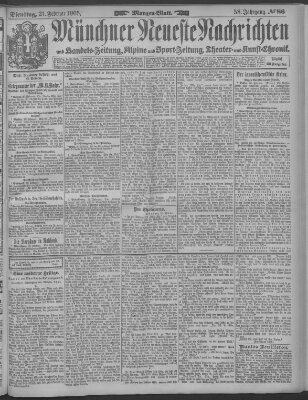 Münchner neueste Nachrichten Dienstag 21. Februar 1905