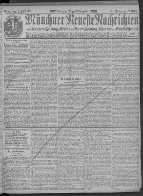 Münchner neueste Nachrichten Sonntag 2. Juli 1905