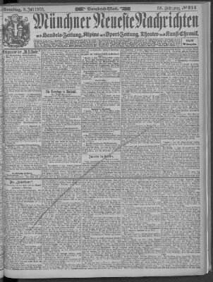 Münchner neueste Nachrichten Samstag 8. Juli 1905