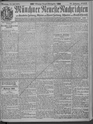 Münchner neueste Nachrichten Montag 10. Juli 1905