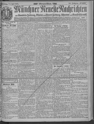 Münchner neueste Nachrichten Freitag 14. Juli 1905