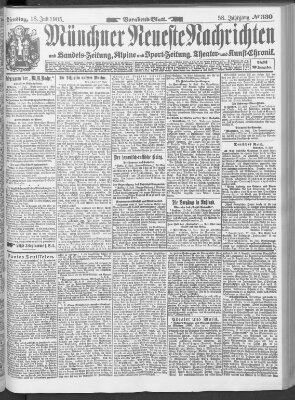 Münchner neueste Nachrichten Dienstag 18. Juli 1905