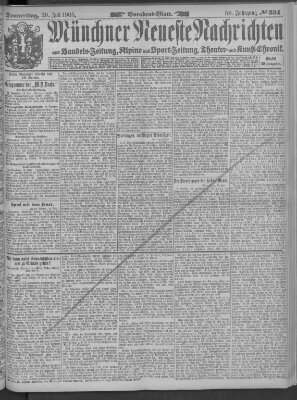 Münchner neueste Nachrichten Donnerstag 20. Juli 1905