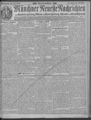 Münchner neueste Nachrichten Mittwoch 26. Juli 1905