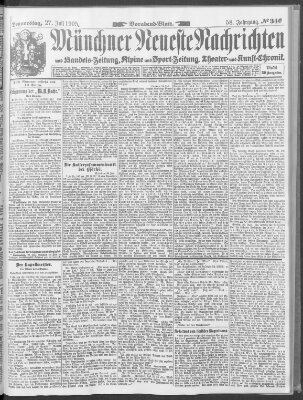 Münchner neueste Nachrichten Donnerstag 27. Juli 1905