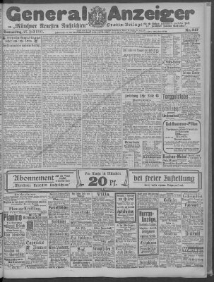 Münchner neueste Nachrichten Donnerstag 27. Juli 1905