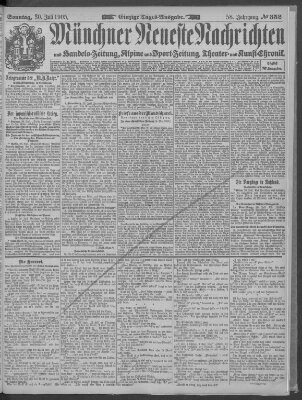 Münchner neueste Nachrichten Sonntag 30. Juli 1905