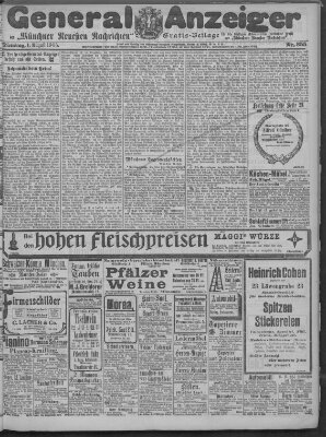 Münchner neueste Nachrichten Dienstag 1. August 1905