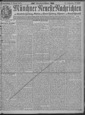 Münchner neueste Nachrichten Donnerstag 3. August 1905