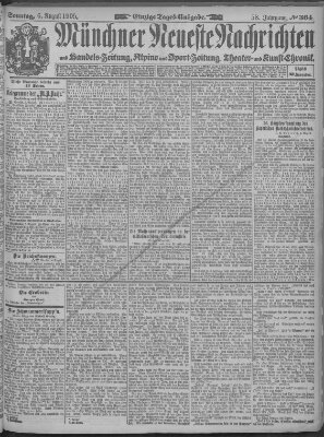 Münchner neueste Nachrichten Sonntag 6. August 1905