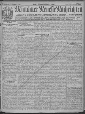 Münchner neueste Nachrichten Dienstag 8. August 1905