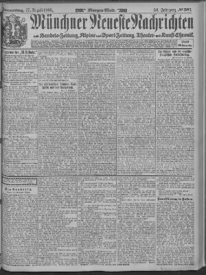 Münchner neueste Nachrichten Donnerstag 17. August 1905