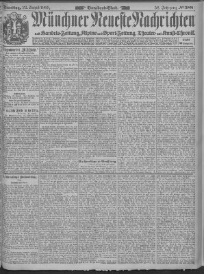 Münchner neueste Nachrichten Dienstag 22. August 1905